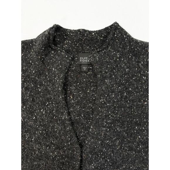 EILEEN FISHER Womens Black 100% Wool Long Cardigan Sweater Size 2XL - Picture 11 of 13